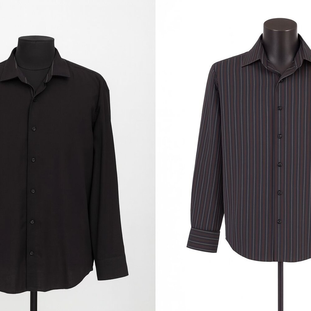 INSIDE OUT AZ Reversible XXL Black Button-Up Shirt